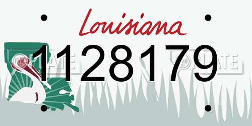 1128179 Louisiana License Plate