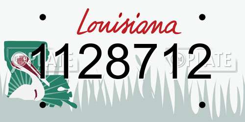 1128712 Louisiana License Plate