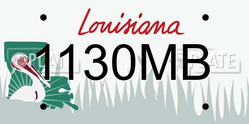 1130MB Louisiana License Plate