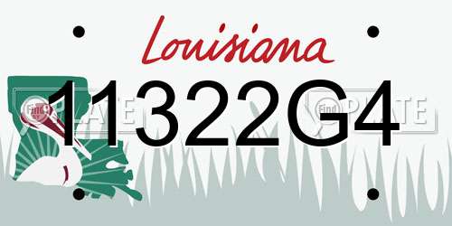 11322G4 Louisiana License Plate