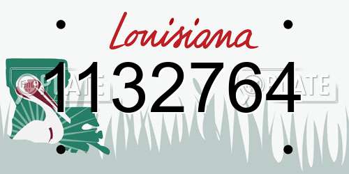 1132764 Louisiana License Plate