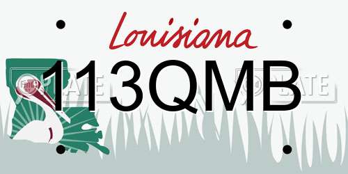 113QMB Louisiana License Plate