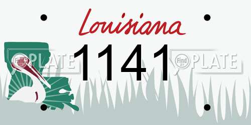 1141 Louisiana License Plate