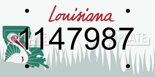 1147987 Louisiana License Plate