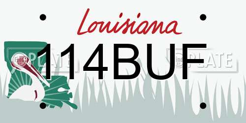 114BUF Louisiana License Plate