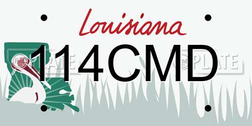 114CMD Louisiana License Plate