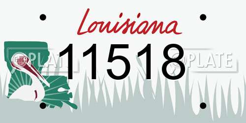 11518 Louisiana License Plate