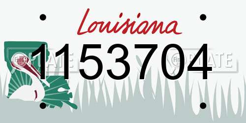 1153704 Louisiana License Plate