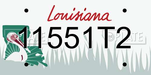 11551T2 Louisiana License Plate
