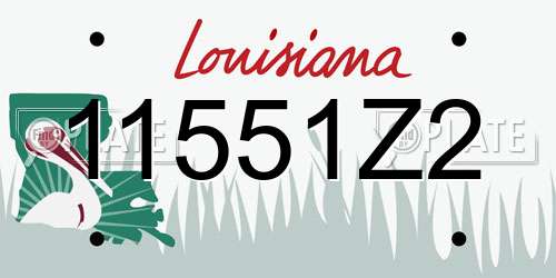 11551Z2 Louisiana License Plate