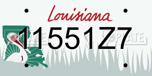 11551Z7 Louisiana License Plate
