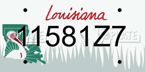 11581Z7 Louisiana License Plate