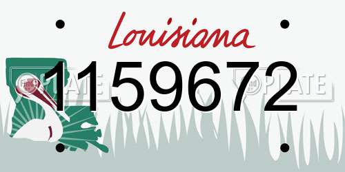1159672 Louisiana License Plate