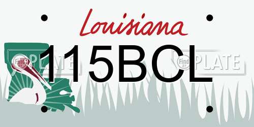 115BCL Louisiana License Plate