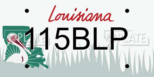 115BLP Louisiana License Plate