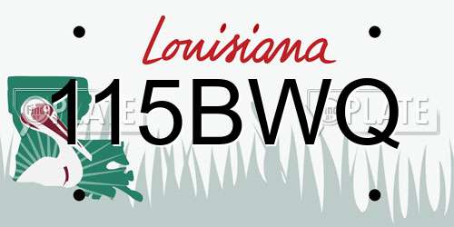 115BWQ Louisiana License Plate