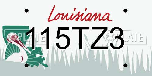 115TZ3 Louisiana License Plate