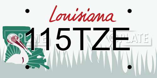 115TZE Louisiana License Plate