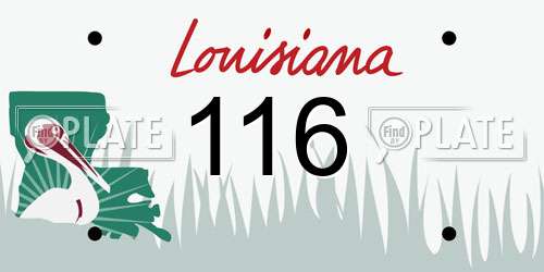 116 Louisiana License Plate