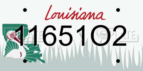 11651O2 Louisiana License Plate