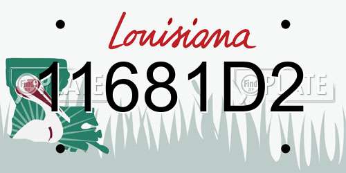 11681D2 Louisiana License Plate