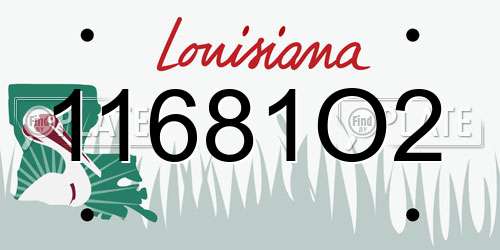 11681O2 Louisiana License Plate