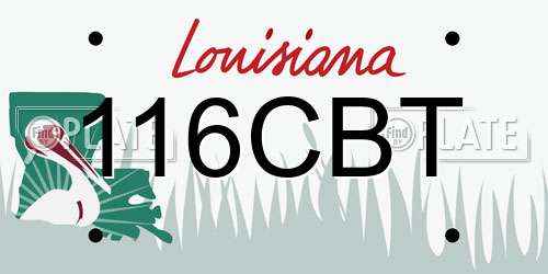 116CBT Louisiana License Plate