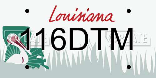 116DTM Louisiana License Plate