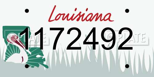 1172492 Louisiana License Plate