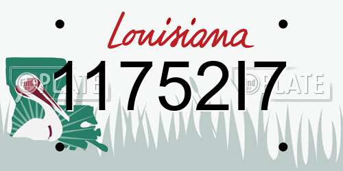 11752I7 Louisiana License Plate