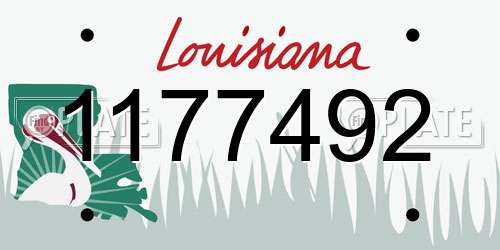 1177492 Louisiana License Plate