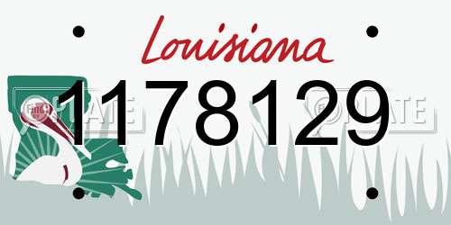 1178129 Louisiana License Plate