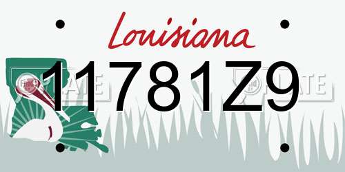 11781Z9 Louisiana License Plate