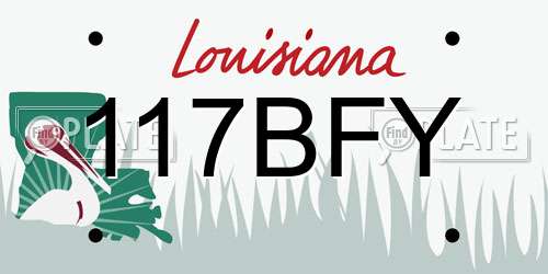117BFY Louisiana License Plate