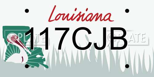 117CJB Louisiana License Plate