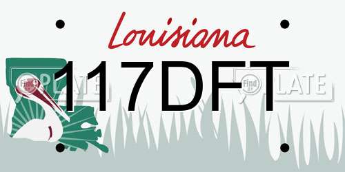 117DFT Louisiana License Plate