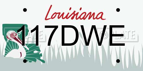 117DWE Louisiana License Plate