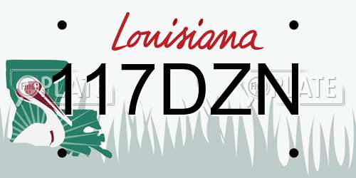 117DZN Louisiana License Plate