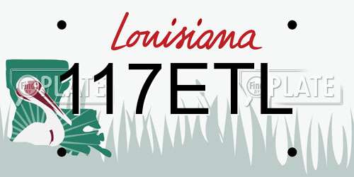 117ETL Louisiana License Plate