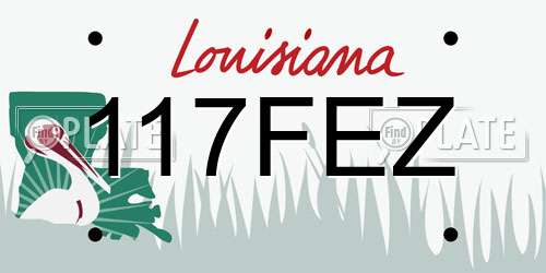 117FEZ Louisiana License Plate