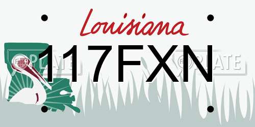 117FXN Louisiana License Plate