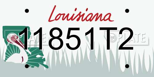 11851T2 Louisiana License Plate