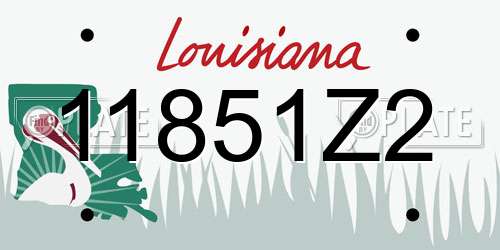 11851Z2 Louisiana License Plate