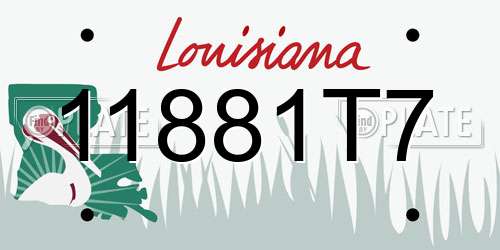 11881T7 Louisiana License Plate