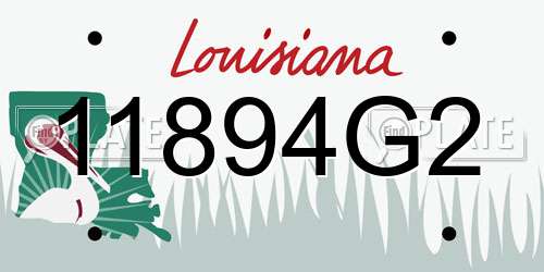 11894G2 Louisiana License Plate