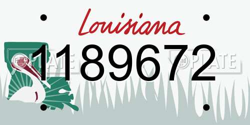 1189672 Louisiana License Plate