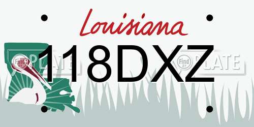 118DXZ Louisiana License Plate