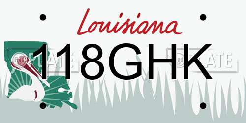 118GHK Louisiana License Plate