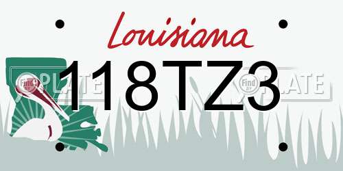 118TZ3 Louisiana License Plate