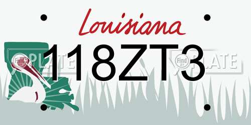 118ZT3 Louisiana License Plate